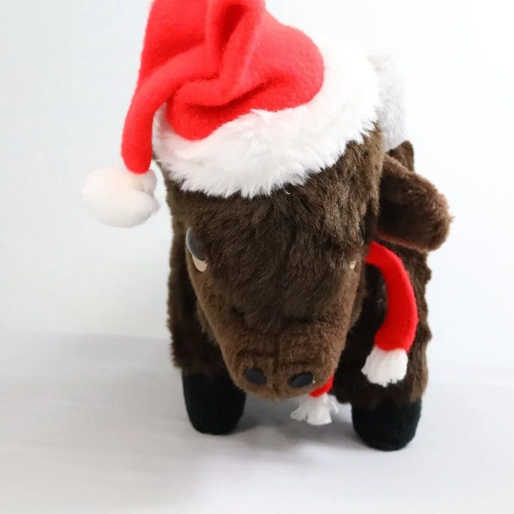 Animal Fair Buffalo Plush‎ Vintage 1970’s Kleinhans Santa Hat Christmas NY Retro